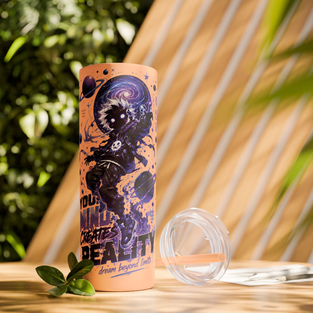 Galaxy Astronaut 20oz Skinny Tumbler with Straw – Cosmic Adventure Drink Cup