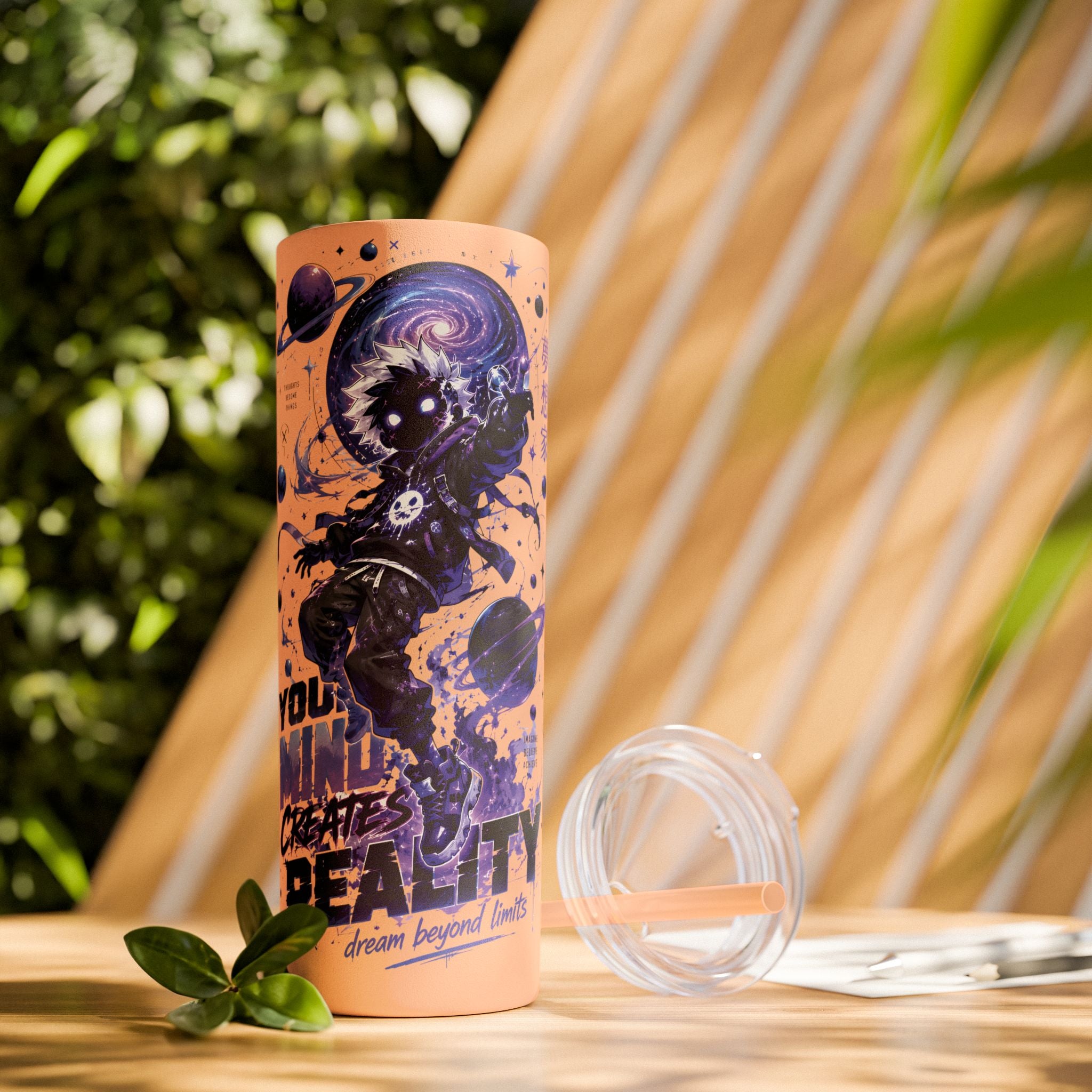 Galaxy Astronaut 20oz Skinny Tumbler with Straw – Cosmic Adventure Drink Cup