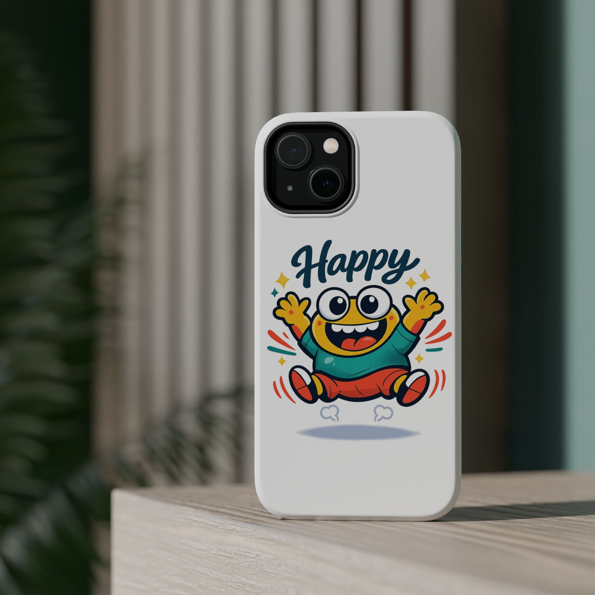 Happy Monster Magnetic Protective Phone Case White