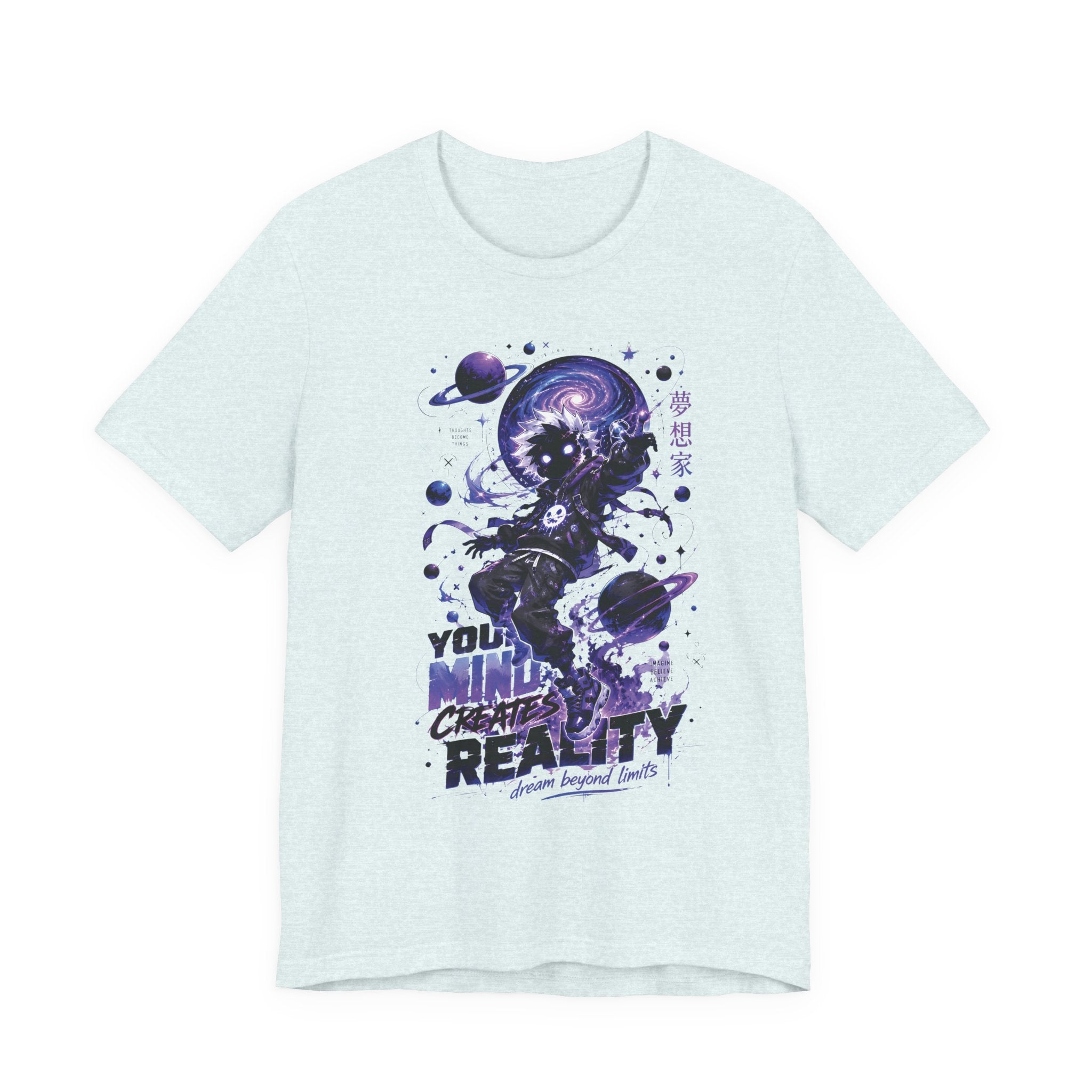 Astronaut Galaxy Tee — "Your Mind Creates Reality" Space Graphic T-Shirt