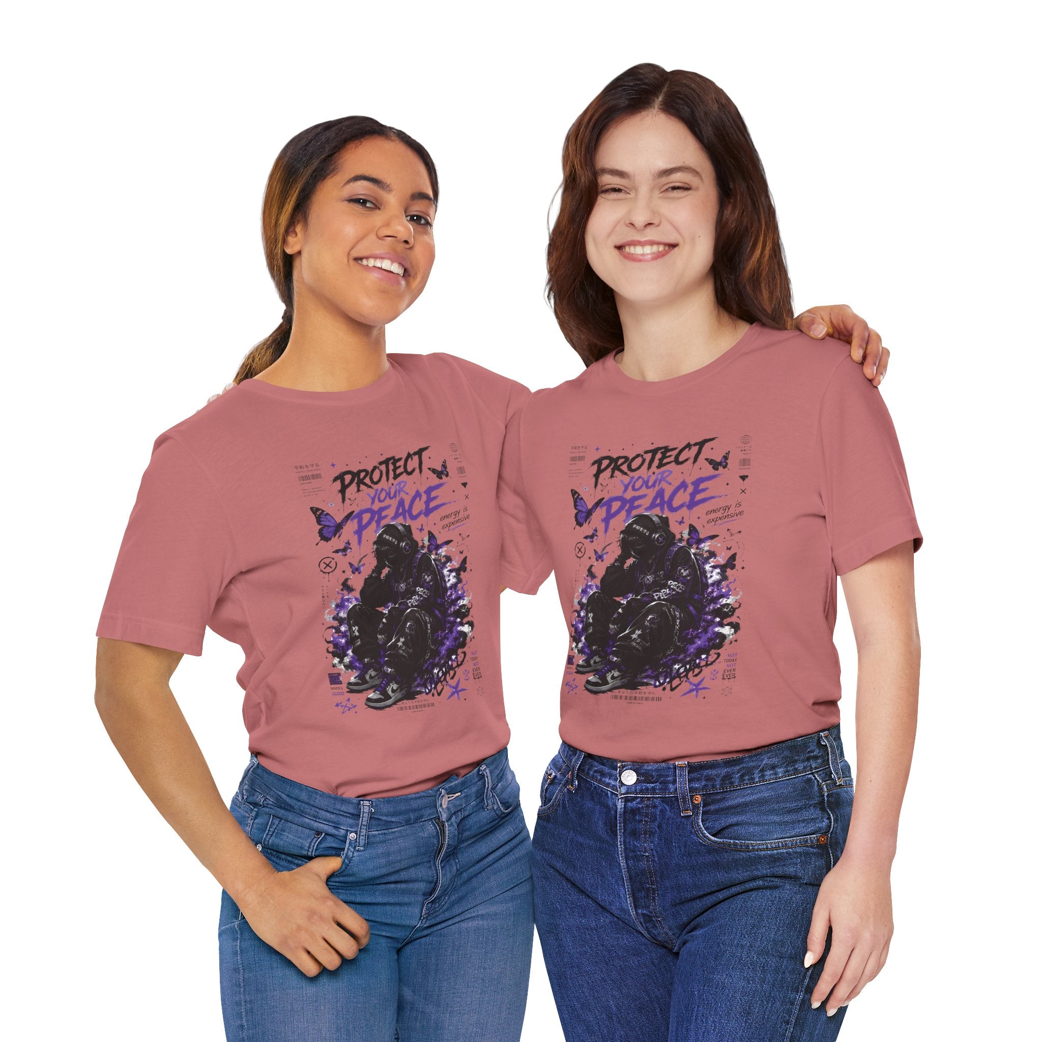Protect Your Peace T-Shirt — Gothic Butterfly Graphic Tee