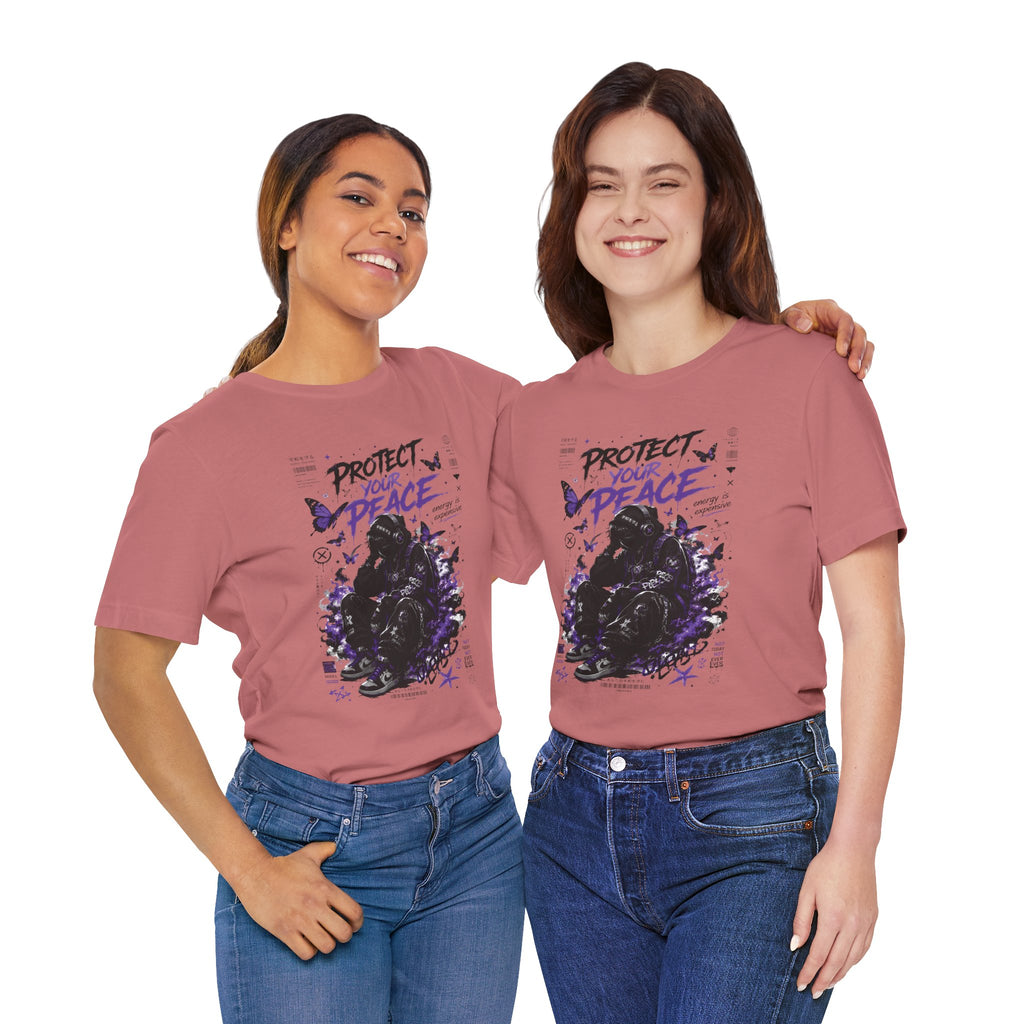 Protect Your Peace T-Shirt — Gothic Butterfly Graphic Tee