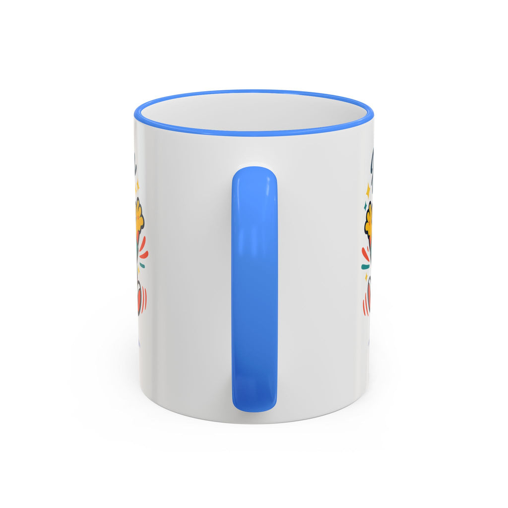 Happy Monster Accent Mug - Cute Cartoon Coffee Cup (11oz/15oz)