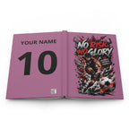 No Risk No Glory Soccer Journal — Personalized Hardcover Player Notebook