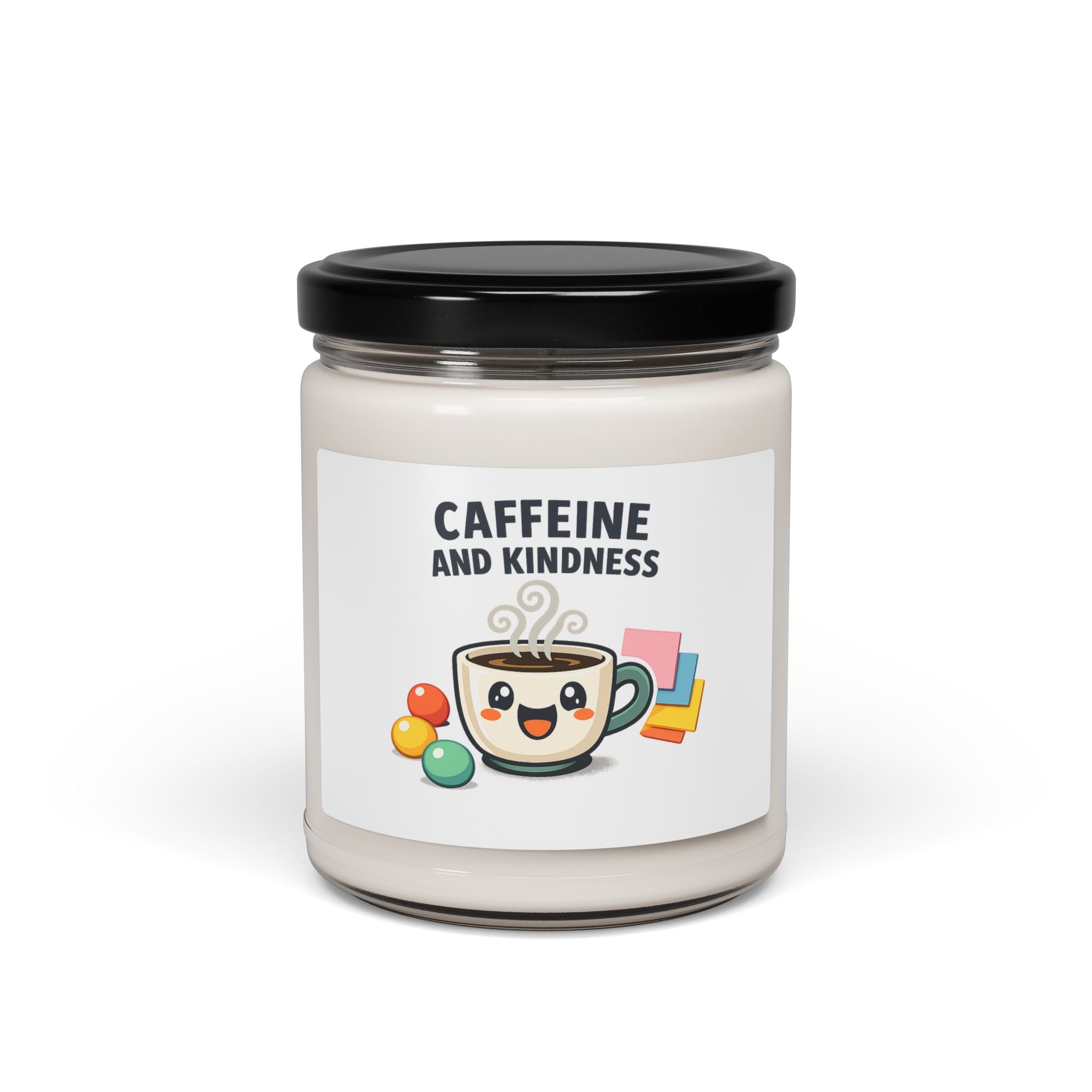 Caffeine and Kindness Soy Candle, office humor | coffee fuel, meeting memes