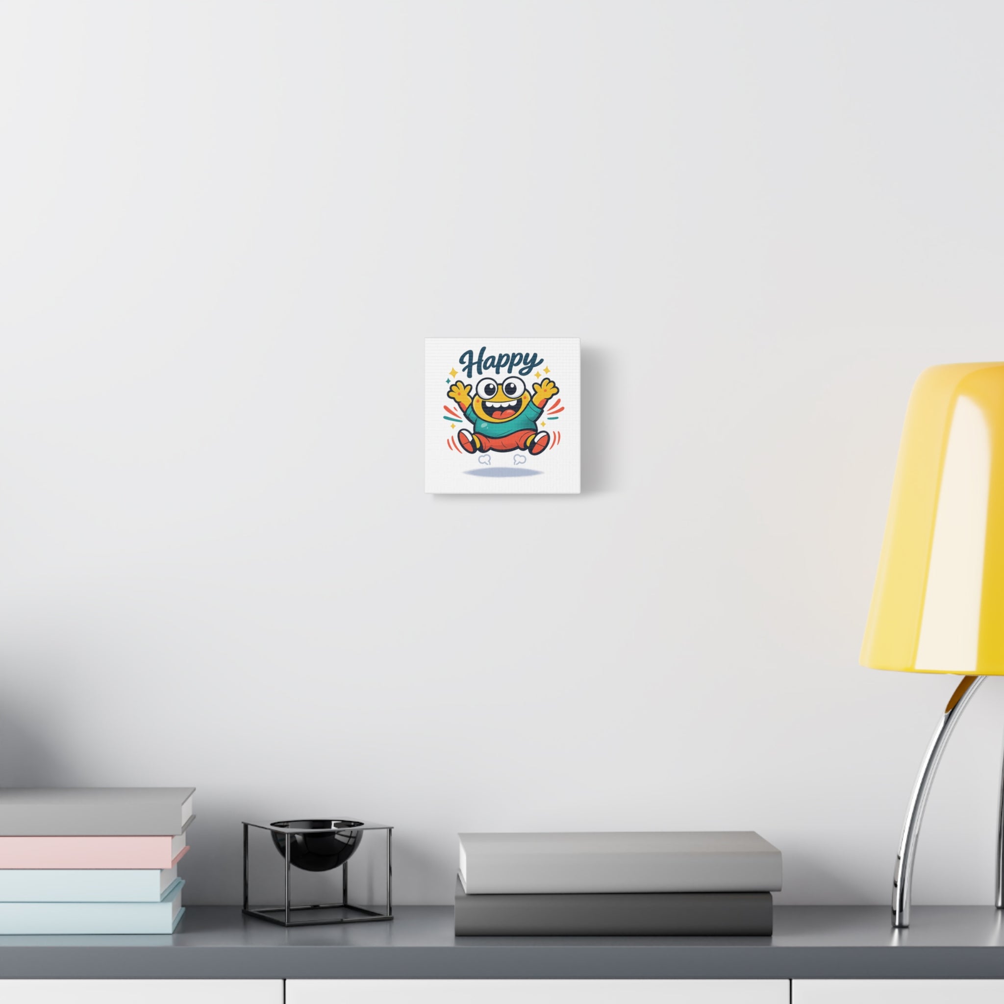 Happy Blob Cartoon Canvas | Bold Cartoon, Thick Outline, Kawaii Minimal