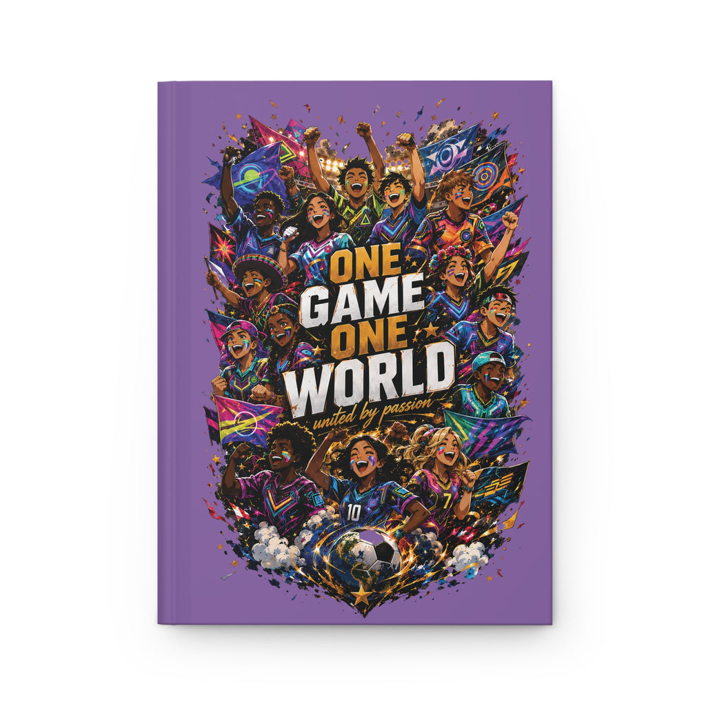 One Game One World Hardcover Journal — Personalized Soccer Notebook (Custom Name & Number)