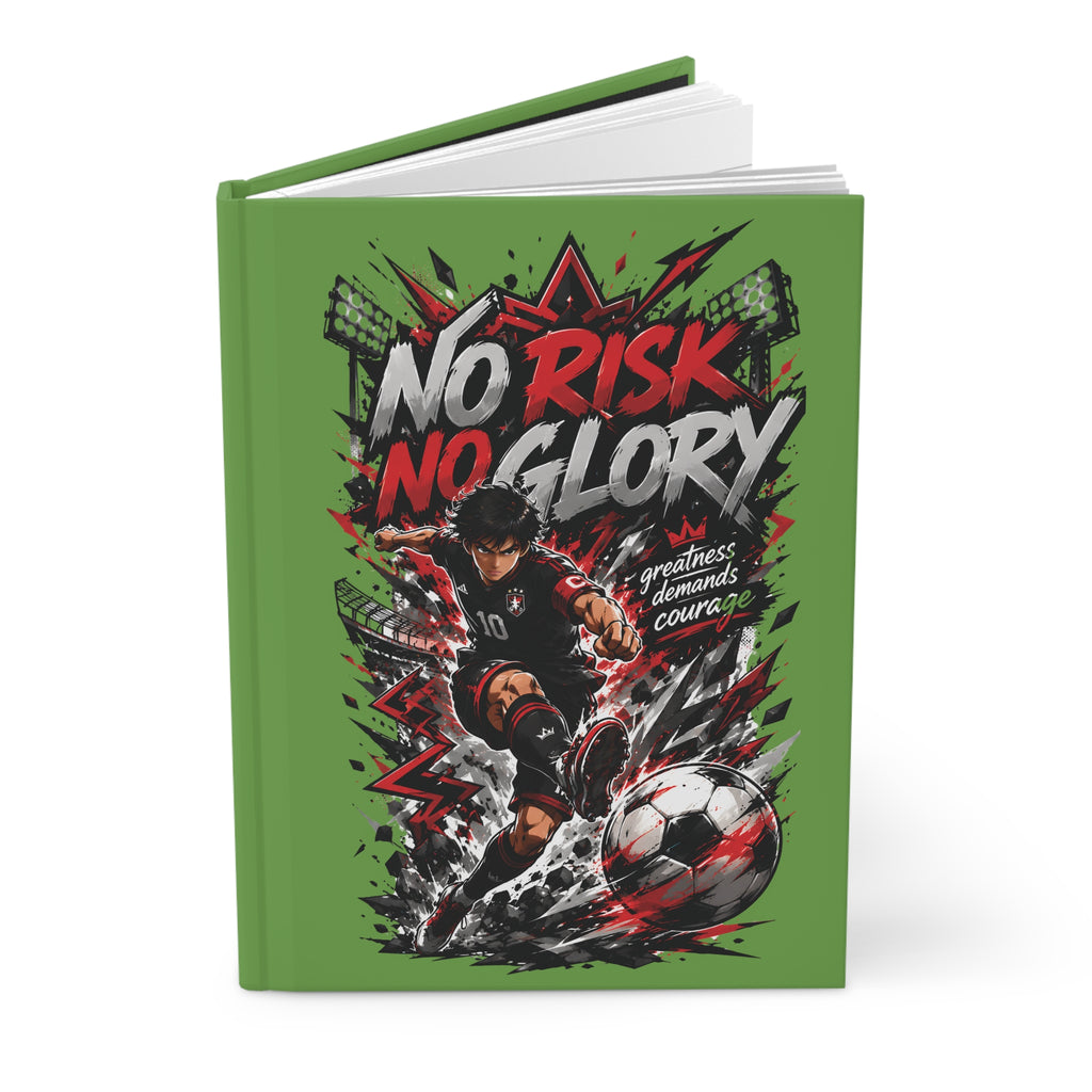 Soccer Journal — 'No Risk No Glory' Personalized Hardcover Notebook