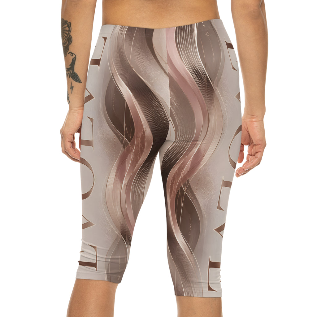 Evolve Rose Gold Swirl Capri Leggings