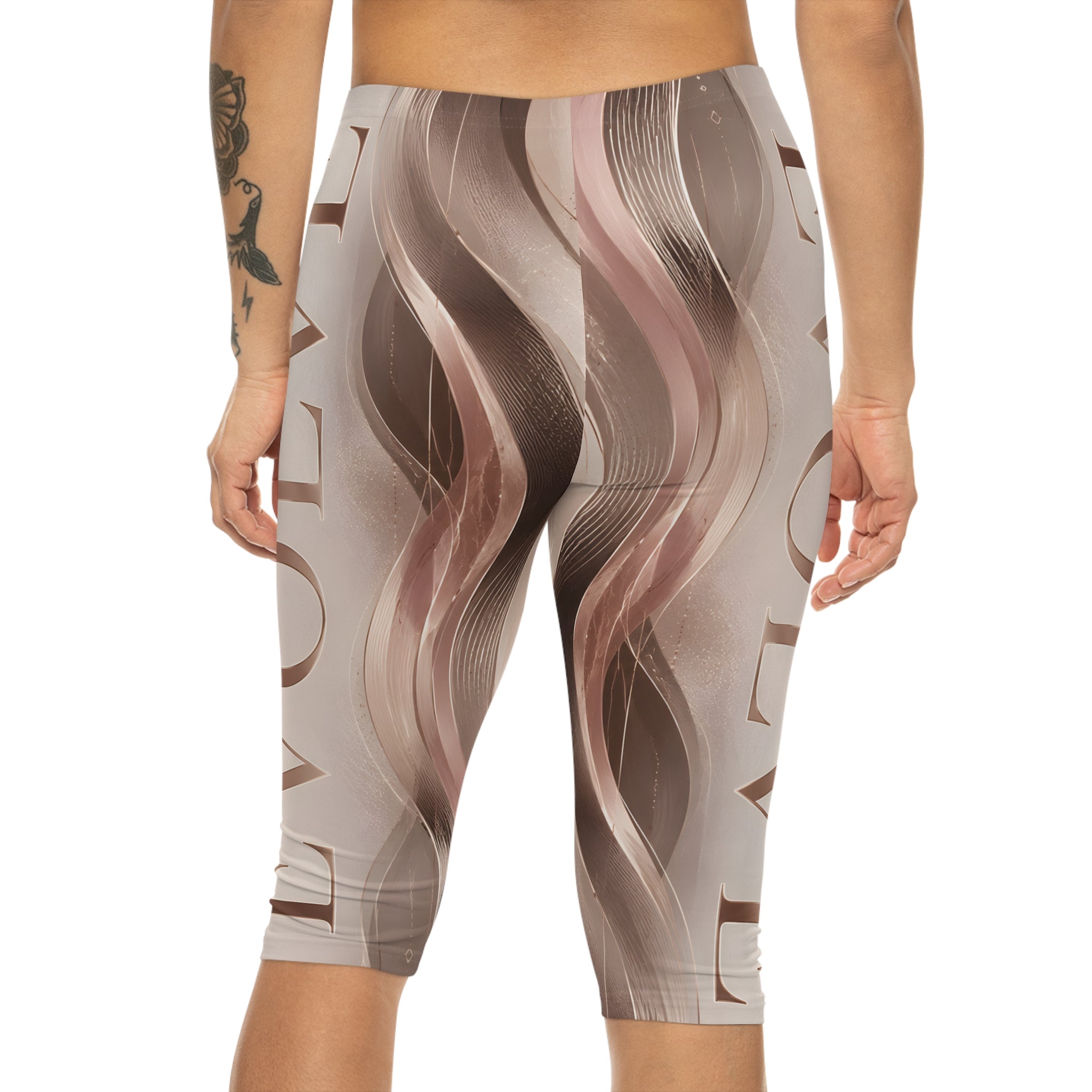 Evolve Rose Gold Swirl Capri Leggings