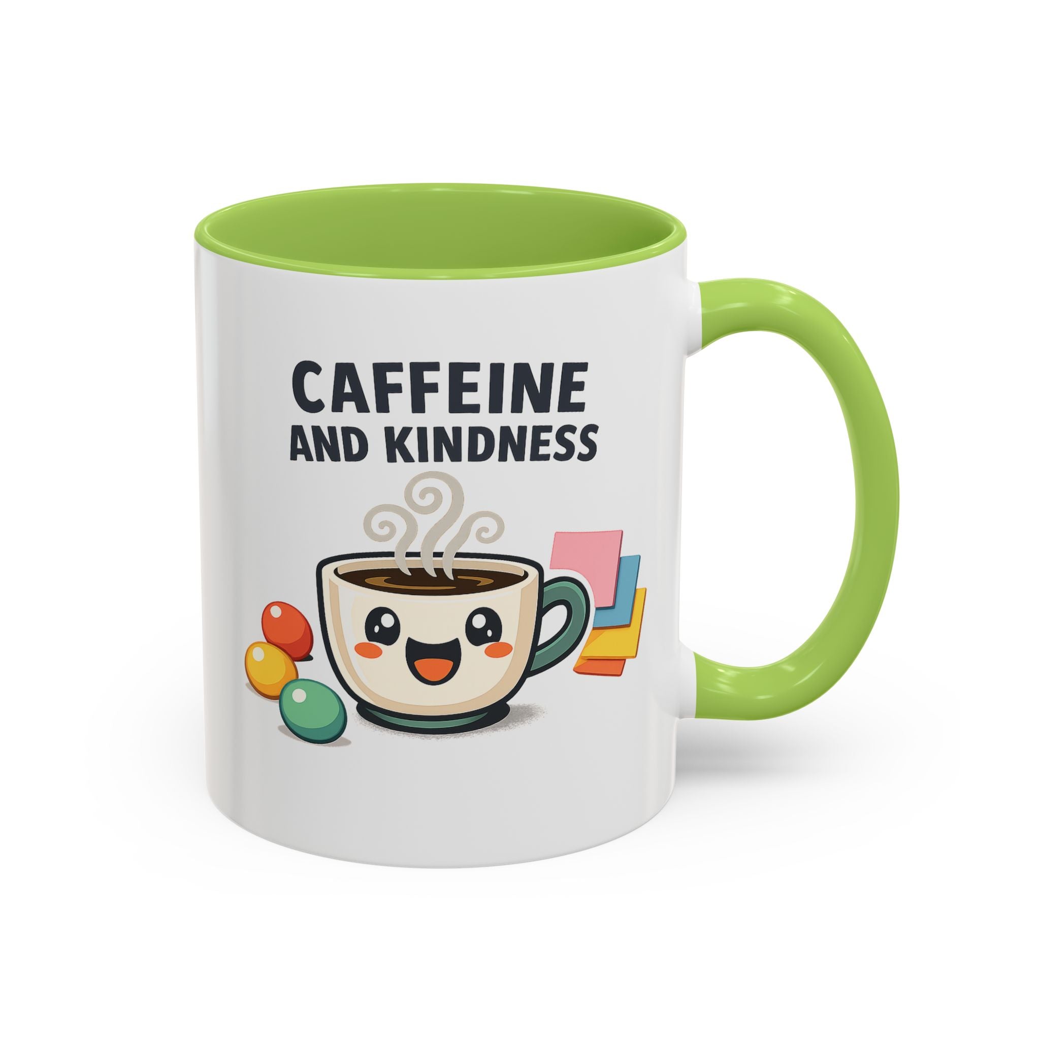 Caffeine and Kindness Coffee Mug – Ceramic Accent Mug (11oz / 15oz)
