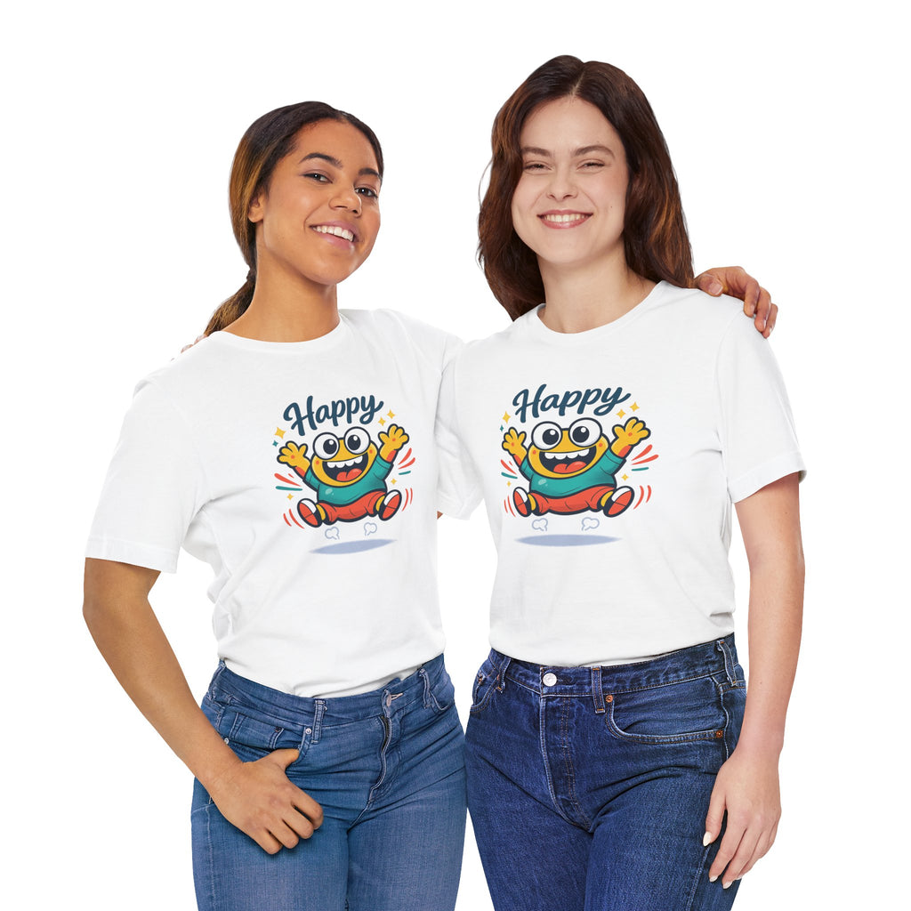 Happy Mood Blob Tee | kawaii minimal, thick outline emoji cartoon