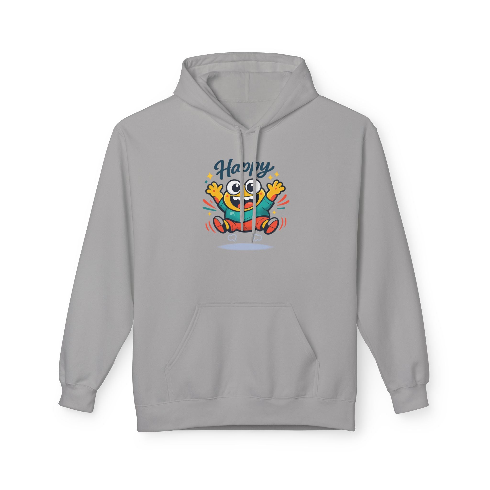 Happy Blob Graphic Hoodie – Cute Cartoon 'Happy' Pullover