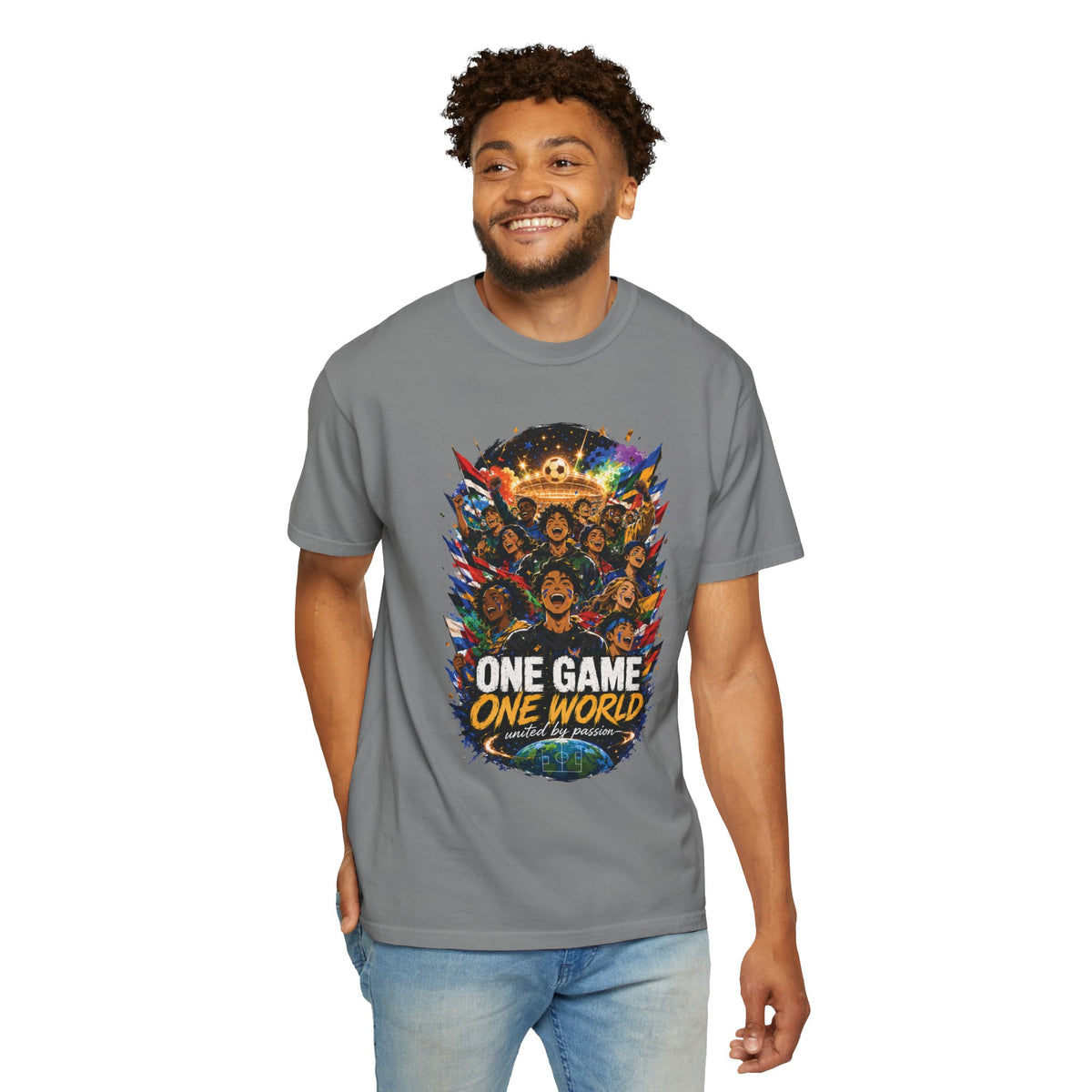 One Game One World Soccer T Shirt International Football Graphic Tee