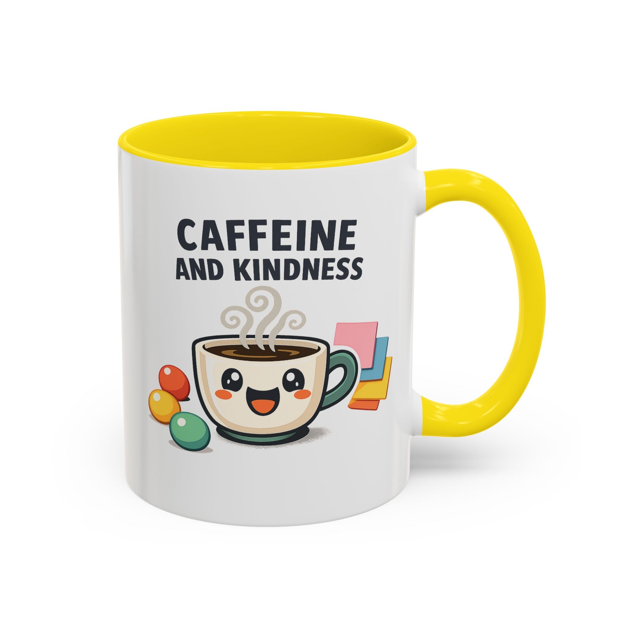 Caffeine and Kindness Coffee Mug – Ceramic Accent Mug (11oz / 15oz)