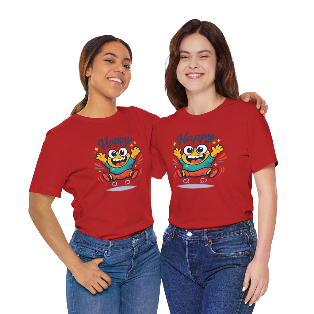 Happy Mood Blob Tee | kawaii minimal, thick outline emoji cartoon