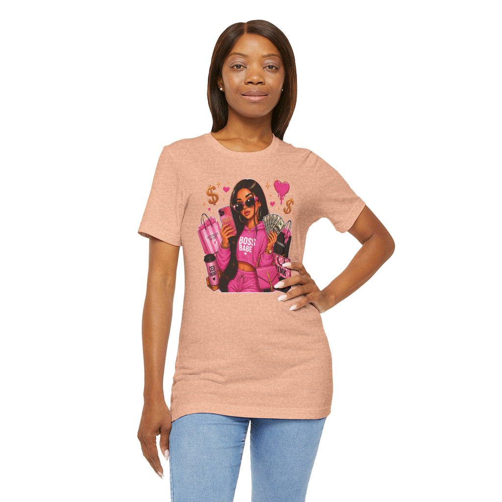 Boss Babe Pink Fashion T Shirt Glam Shopping Graphic Tee