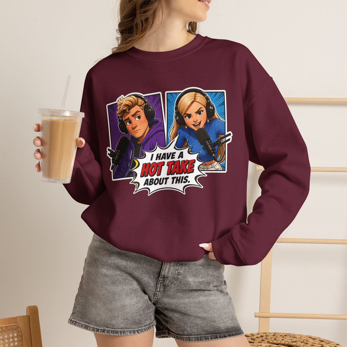 Hot Take Central I Have a Hot Take About This Pop Art Crewneck Sweatshirt