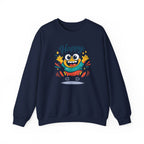 Happy Blob Cartoon Crewneck Sweatshirt | kawaii minimal, thick outline