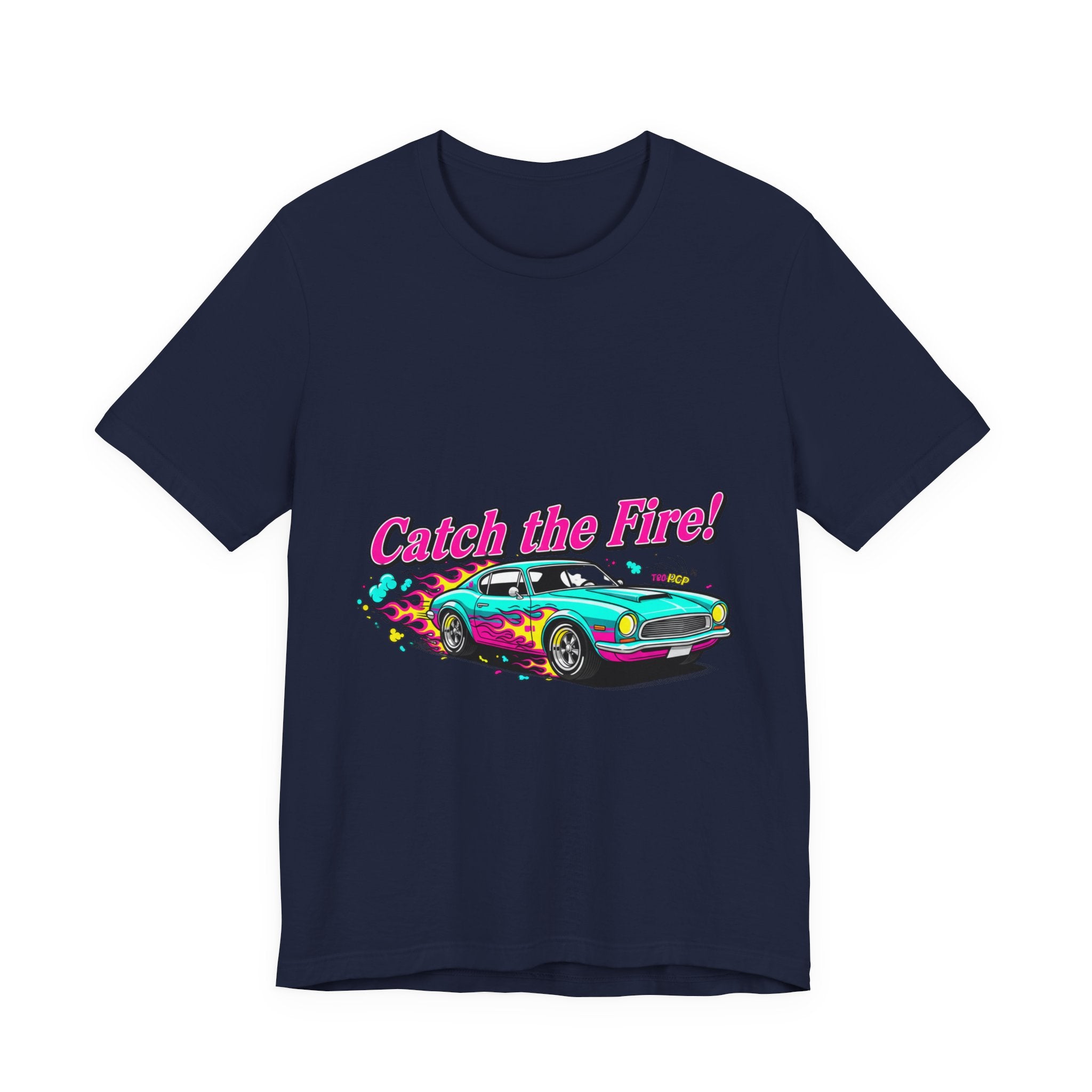 Retro Cartoon Dragster Tee | Vintage Car Illustration, Racing Flame Shirt