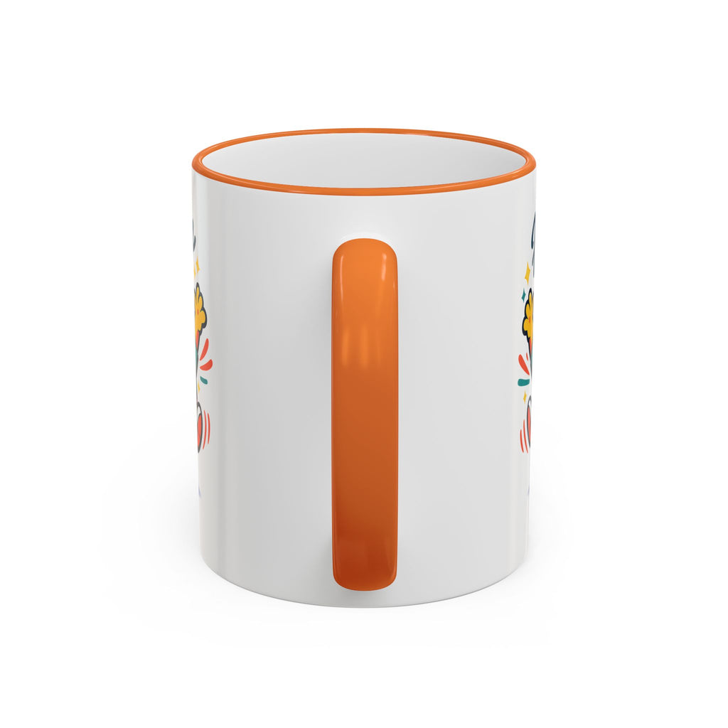 Happy Monster Accent Mug - Cute Cartoon Coffee Cup (11oz/15oz)