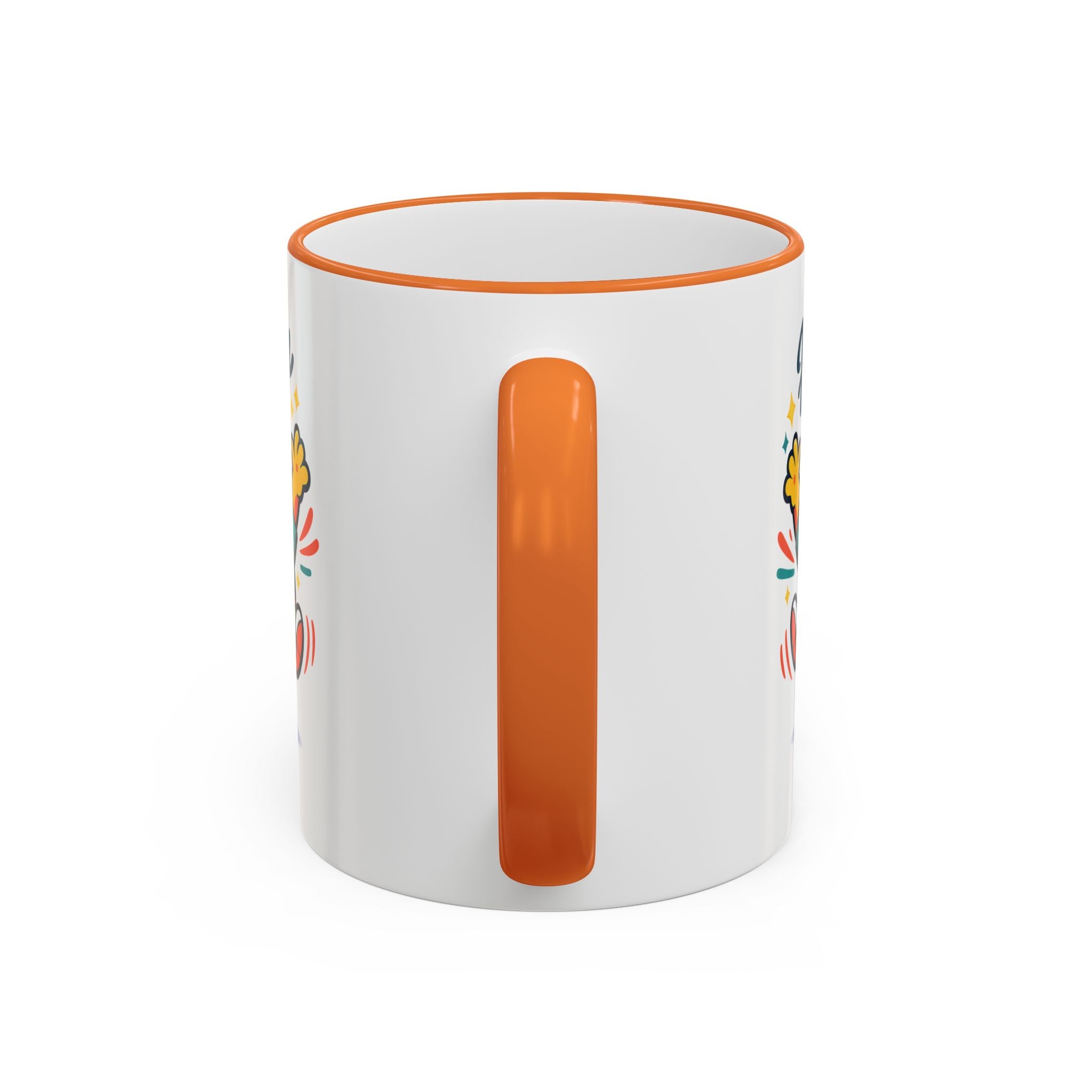 Happy Monster Accent Mug - Cute Cartoon Coffee Cup (11oz/15oz)
