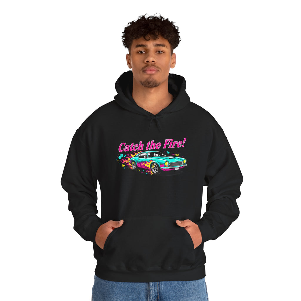 Retro Cartoon Dragster Hoodie – Vintage Racing Flame Graphic Pullover