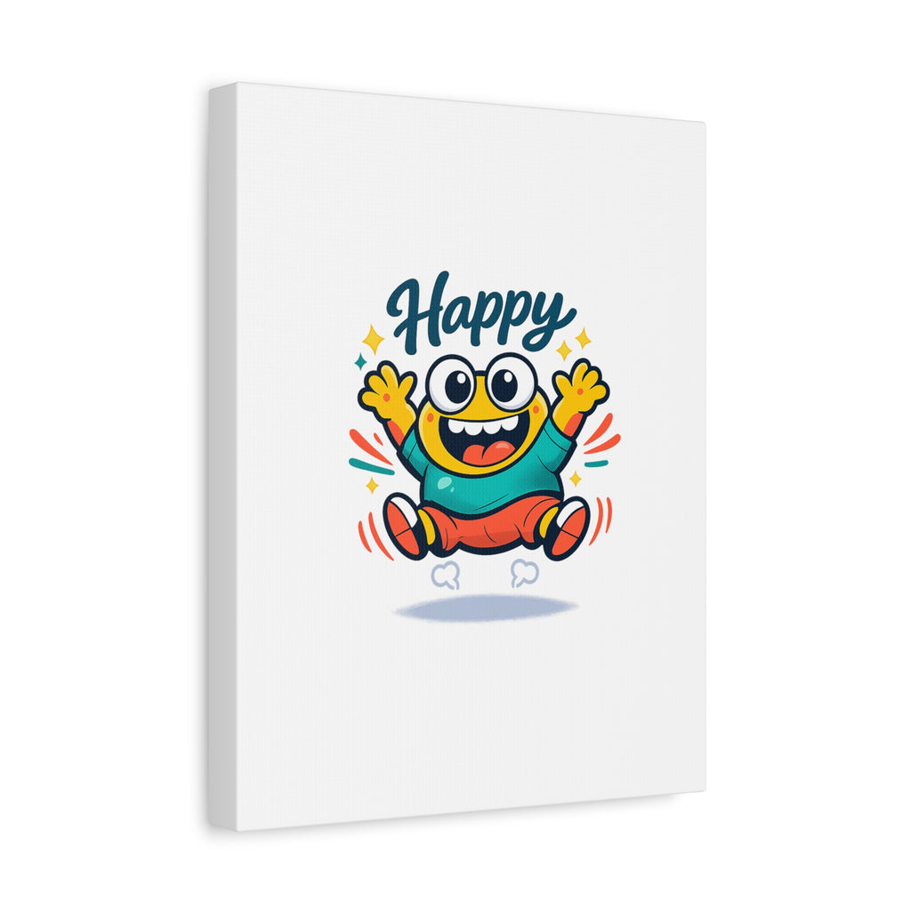 Happy Blob Cartoon Canvas | Bold Cartoon, Thick Outline, Kawaii Minimal