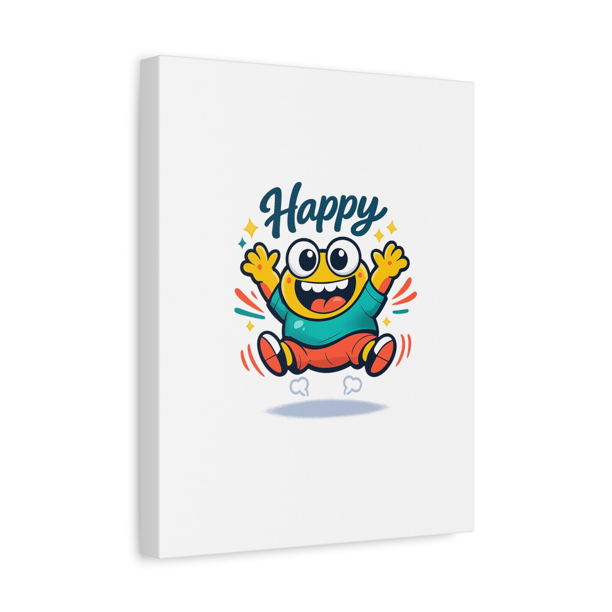Happy Blob Cartoon Canvas | Bold Cartoon, Thick Outline, Kawaii Minimal