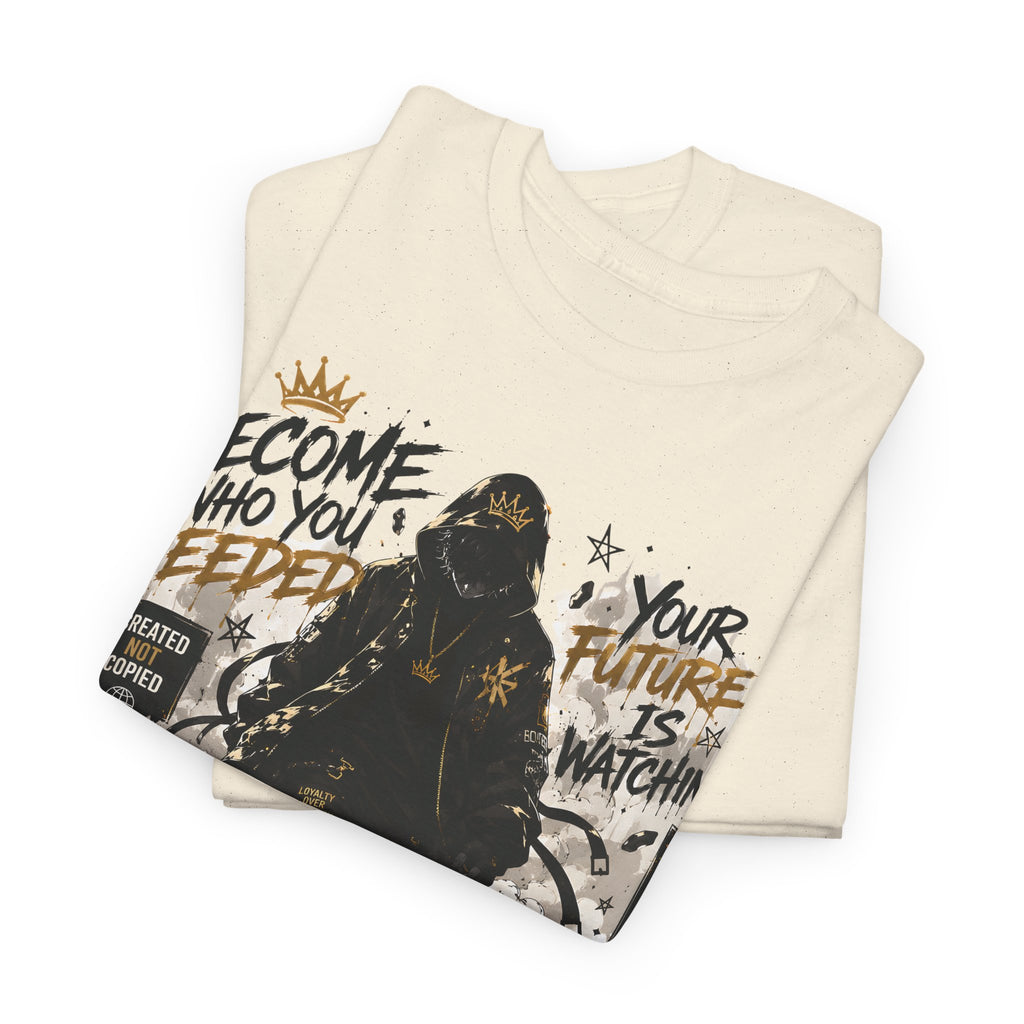 Motivational Soldier Graphic Tee – "Become Who You Need" Inspirational Military Design