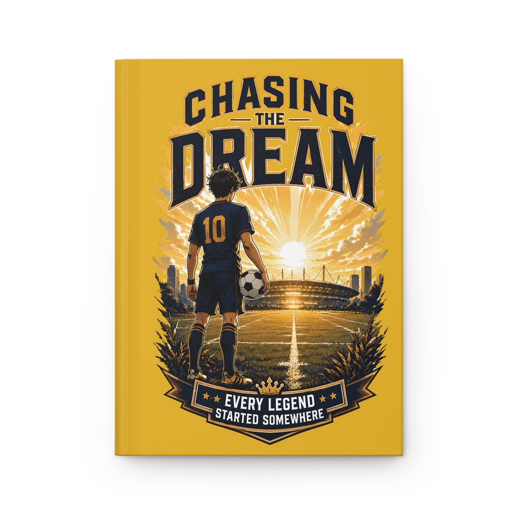Soccer Journal — "Chasing the Dream" Motivational Hardcover Notebook (Custom Name & Number)