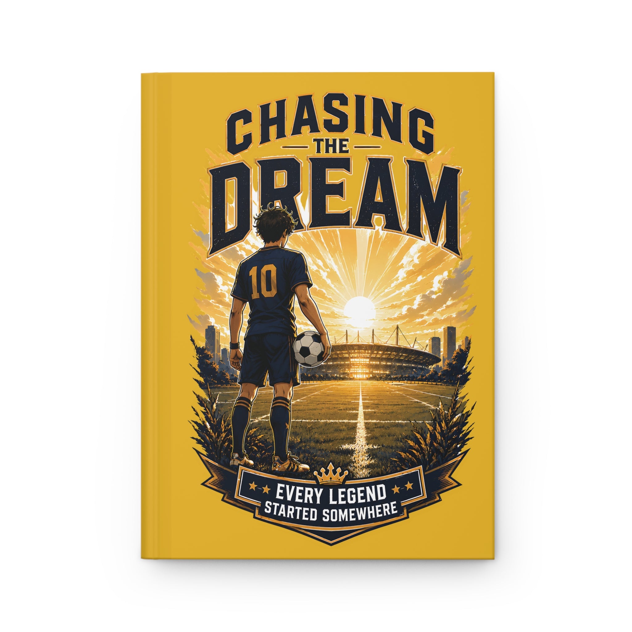Soccer Journal — "Chasing the Dream" Motivational Hardcover Notebook (Custom Name & Number)