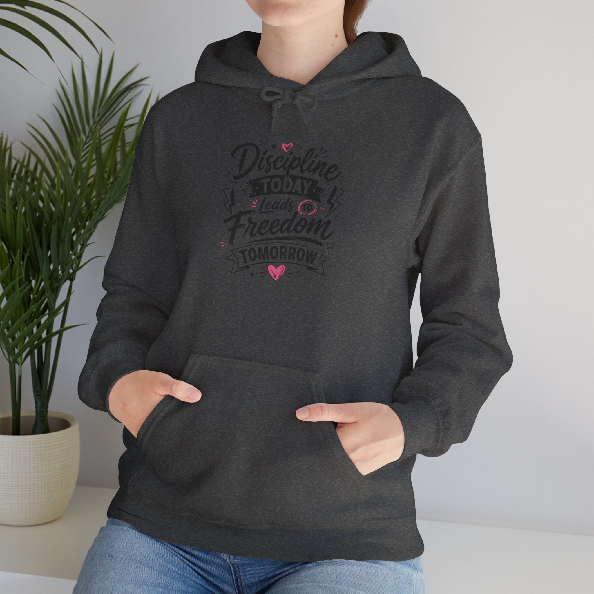 Hoodie — "Discipline Today Leads to Freedom Tomorrow" Motivational Pullover