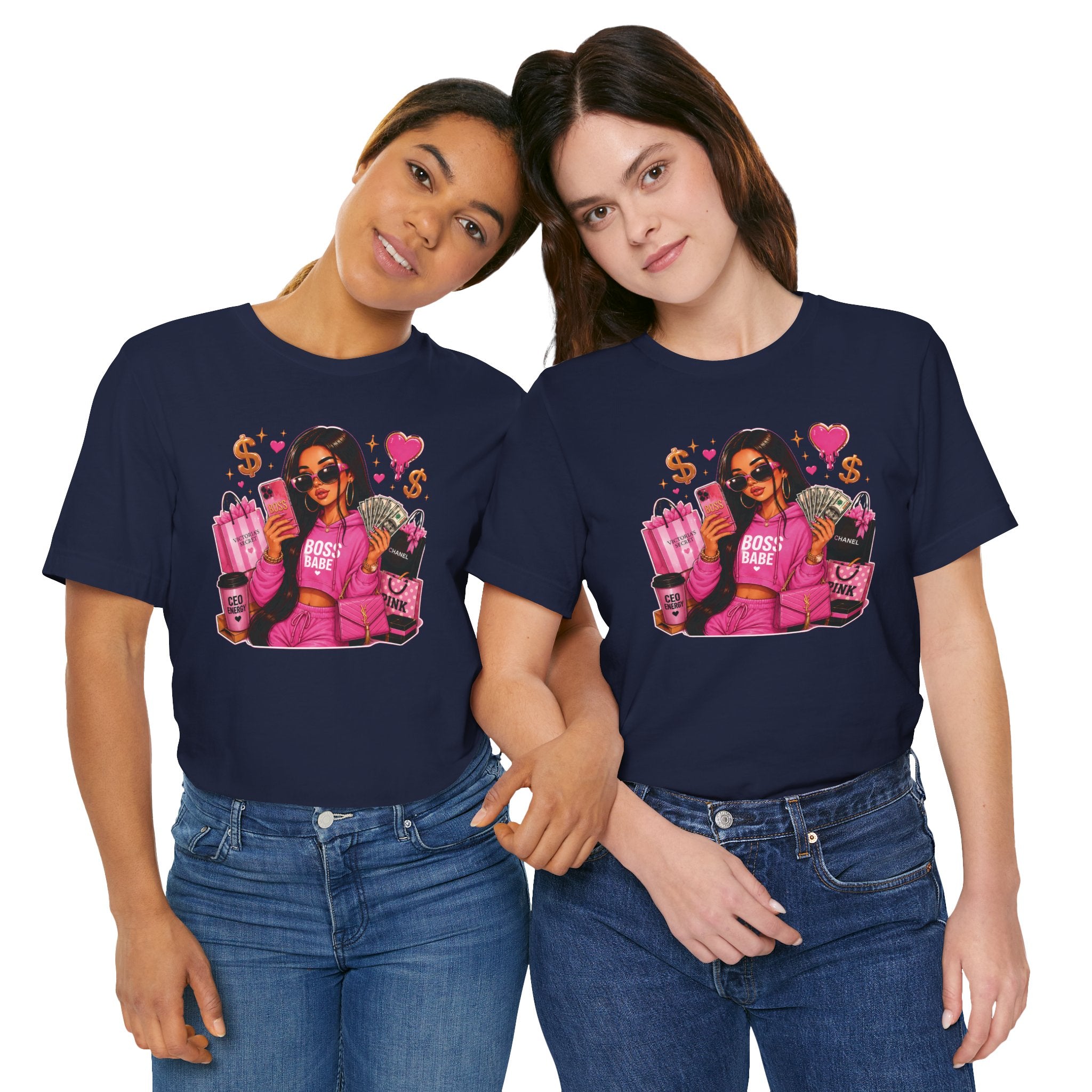 Boss Babe Pink Fashion Tee — Women’s Glam Money & Shopping Graphic Shirt