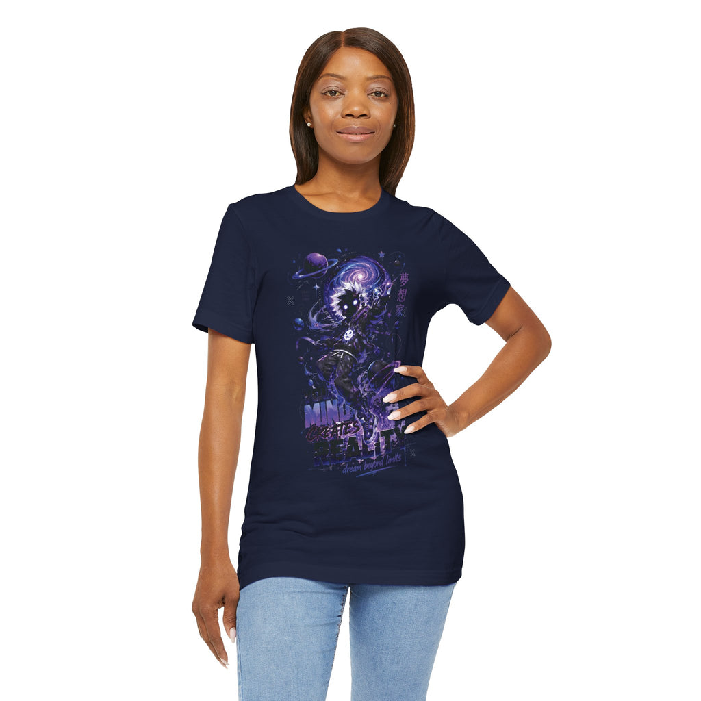Astronaut Galaxy Tee — "Your Mind Creates Reality" Space Graphic T-Shirt
