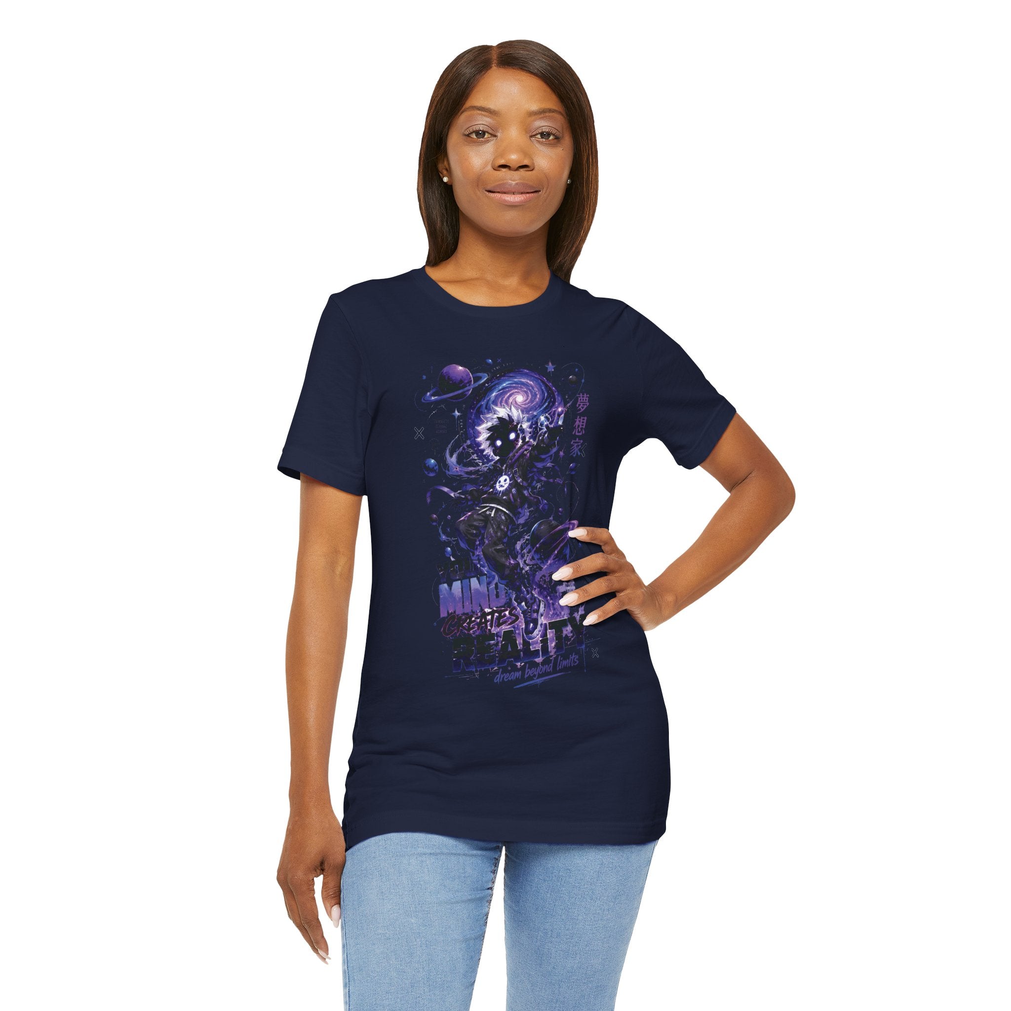 Astronaut Galaxy Tee — "Your Mind Creates Reality" Space Graphic T-Shirt