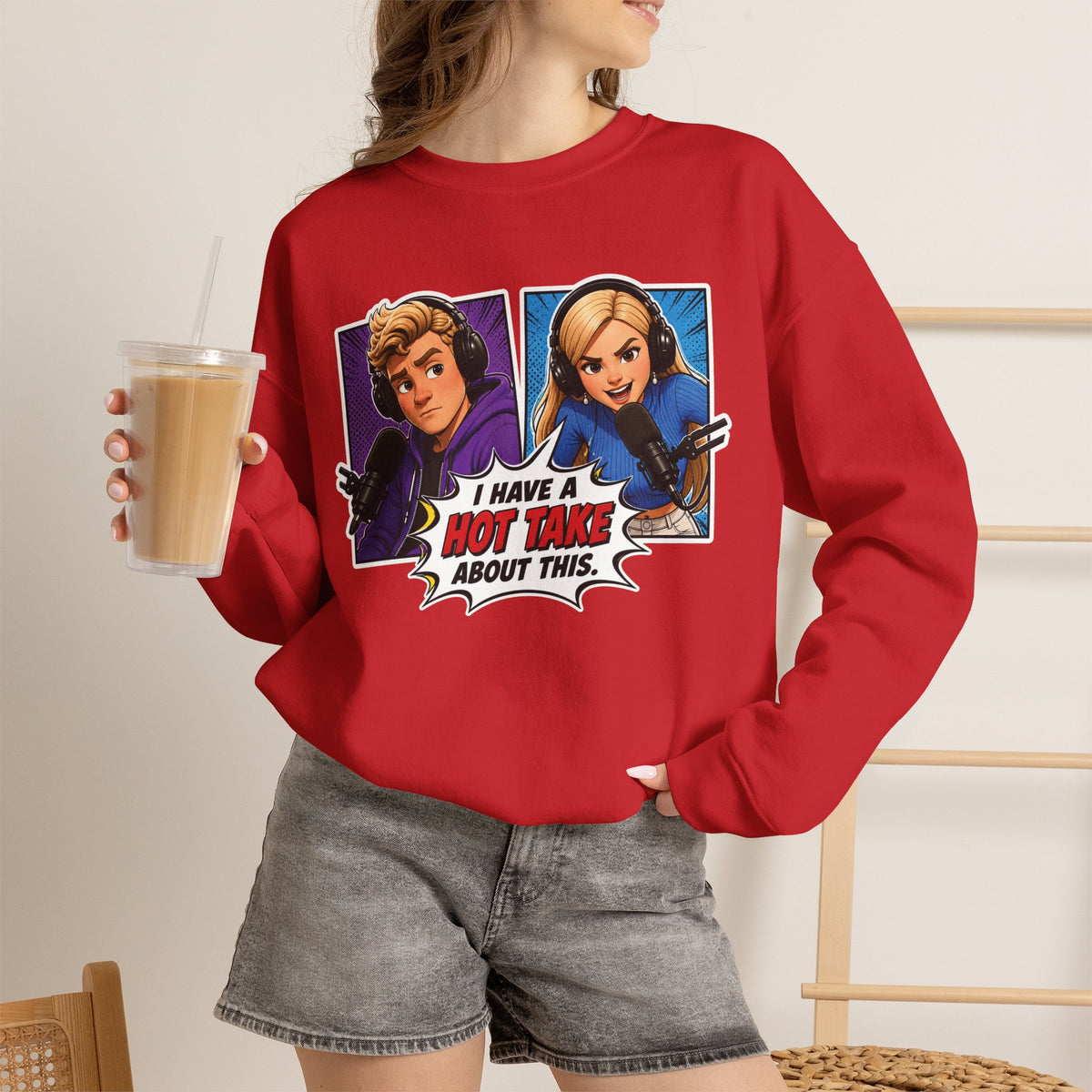Hot Take Central I Have a Hot Take About This Pop Art Crewneck Sweatshirt