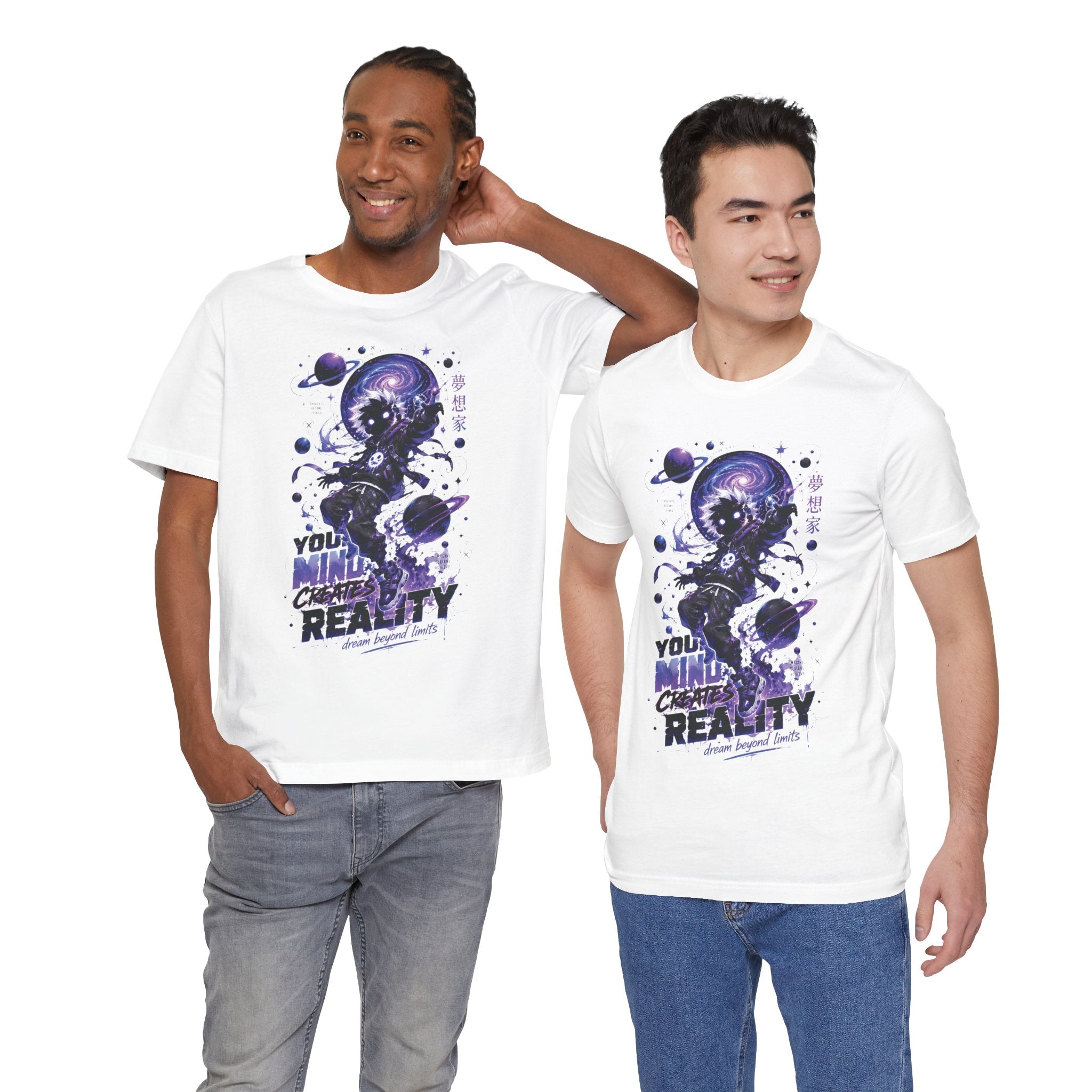 Astronaut Galaxy Tee — "Your Mind Creates Reality" Space Graphic T-Shirt