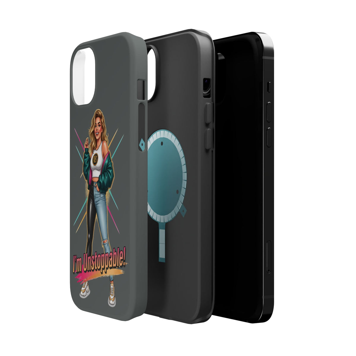 I'm Unstoppable Magnetic Protective Phone Case Gray