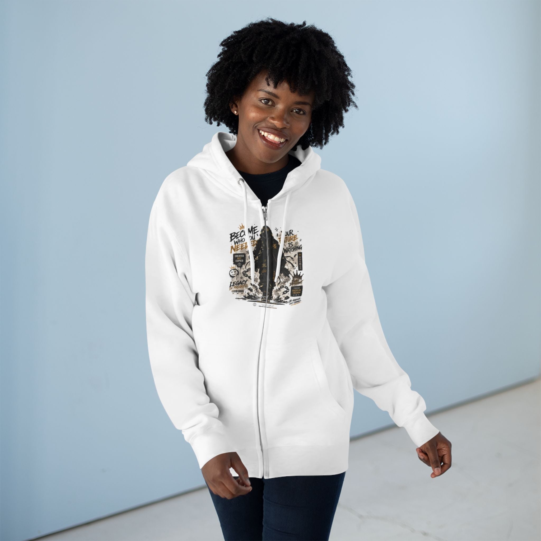 Bigfoot Forest Zip Hoodie — Sasquatch Graphic Full-Zip Hoodie