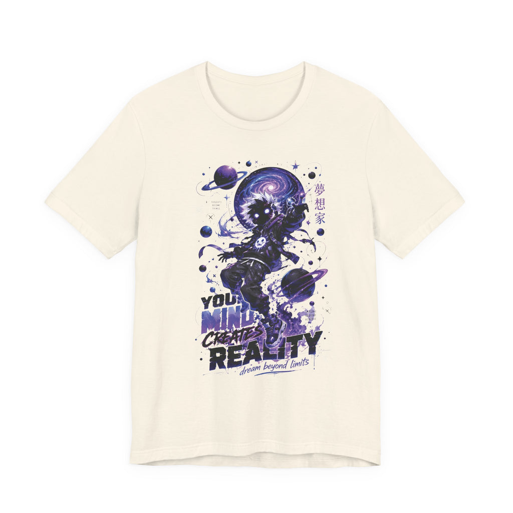 Astronaut Galaxy Tee — "Your Mind Creates Reality" Space Graphic T-Shirt