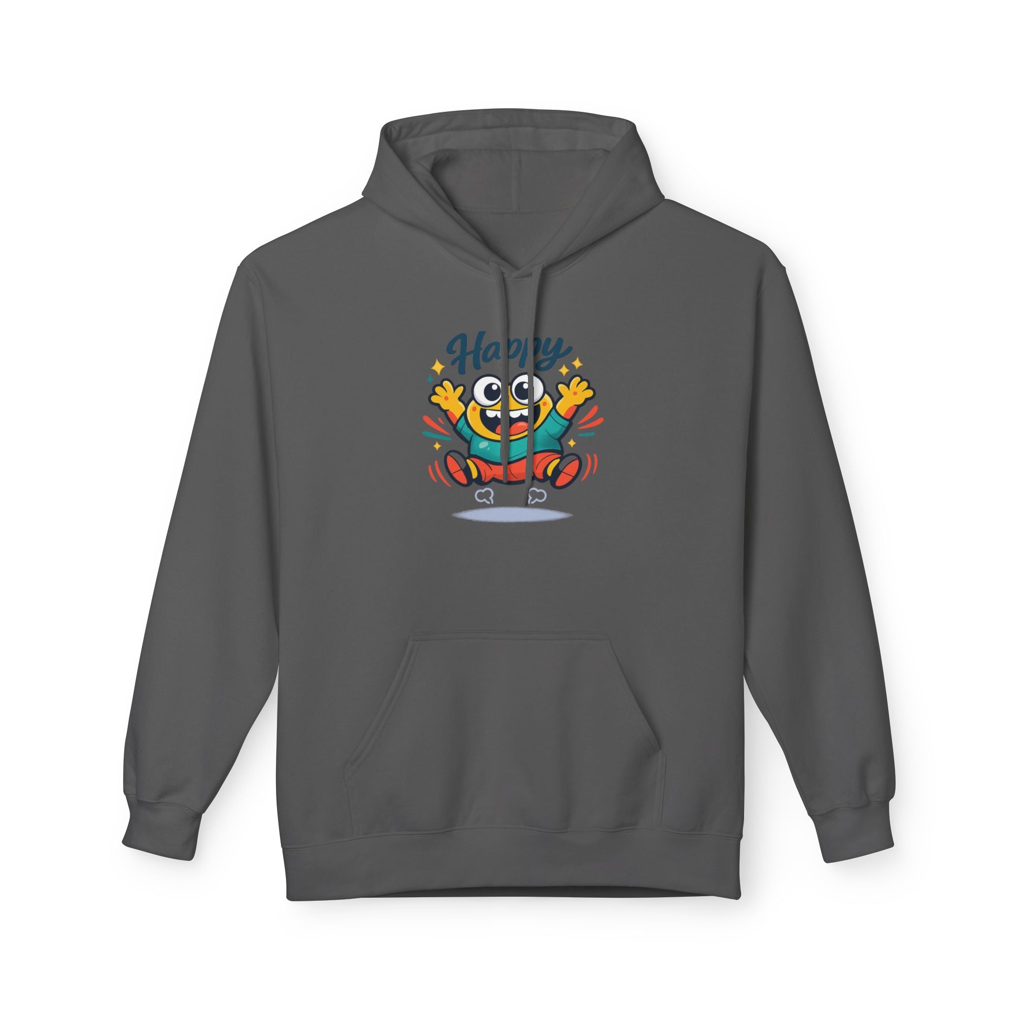 Happy Blob Graphic Hoodie – Cute Cartoon 'Happy' Pullover