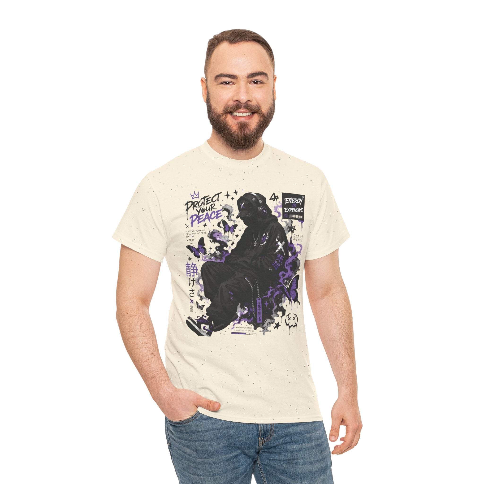 Peacekeeper Anime Graphic Tee — Purple Aesthetic Streetwear