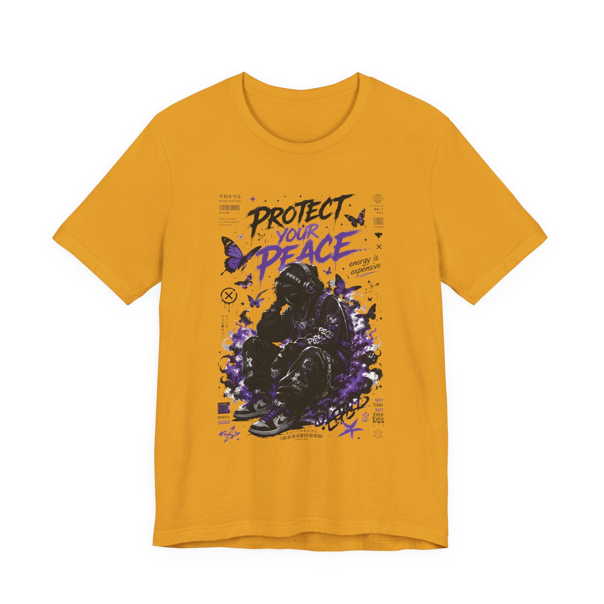Protect Your Peace T-Shirt — Gothic Butterfly Graphic Tee