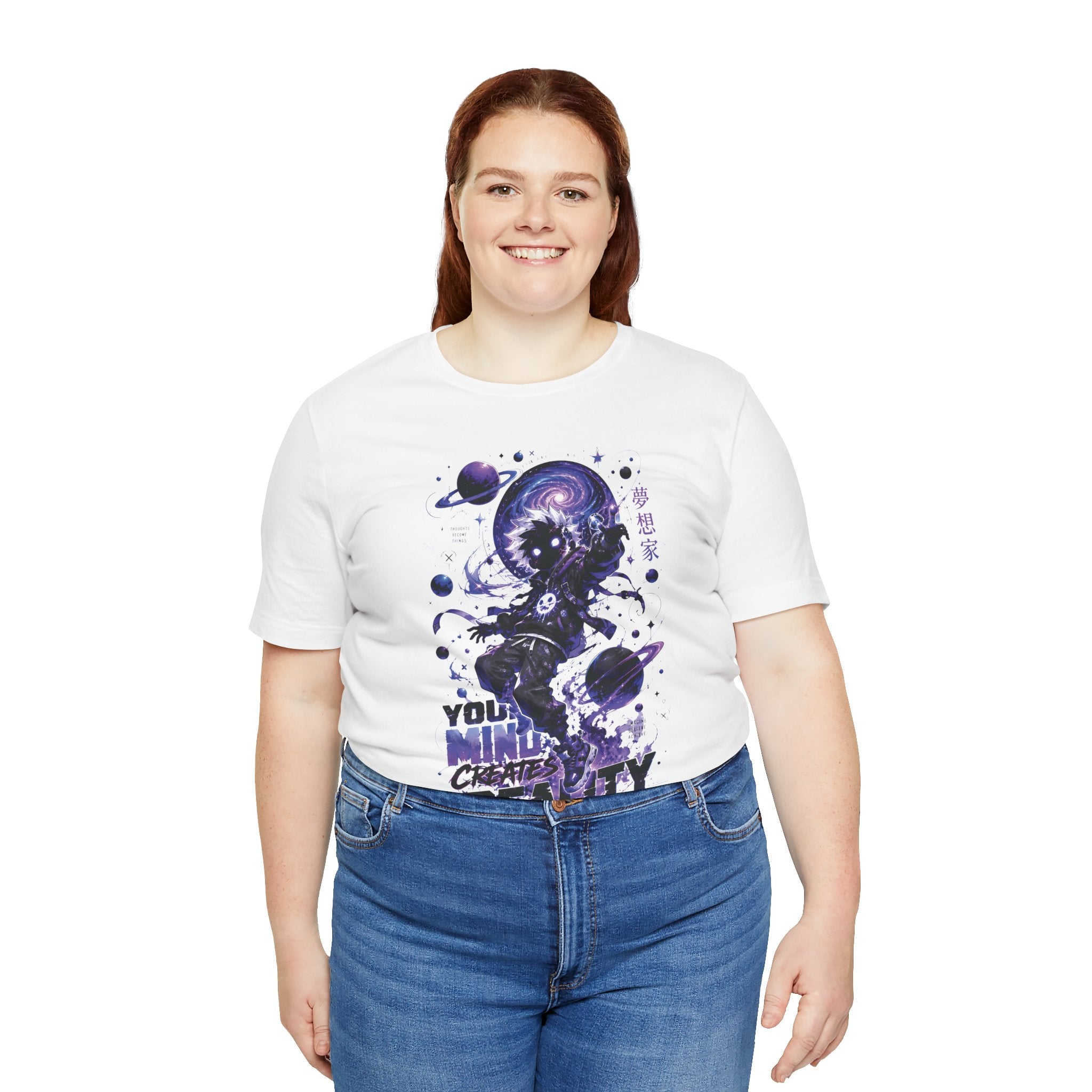 Astronaut Galaxy Tee — "Your Mind Creates Reality" Space Graphic T-Shirt