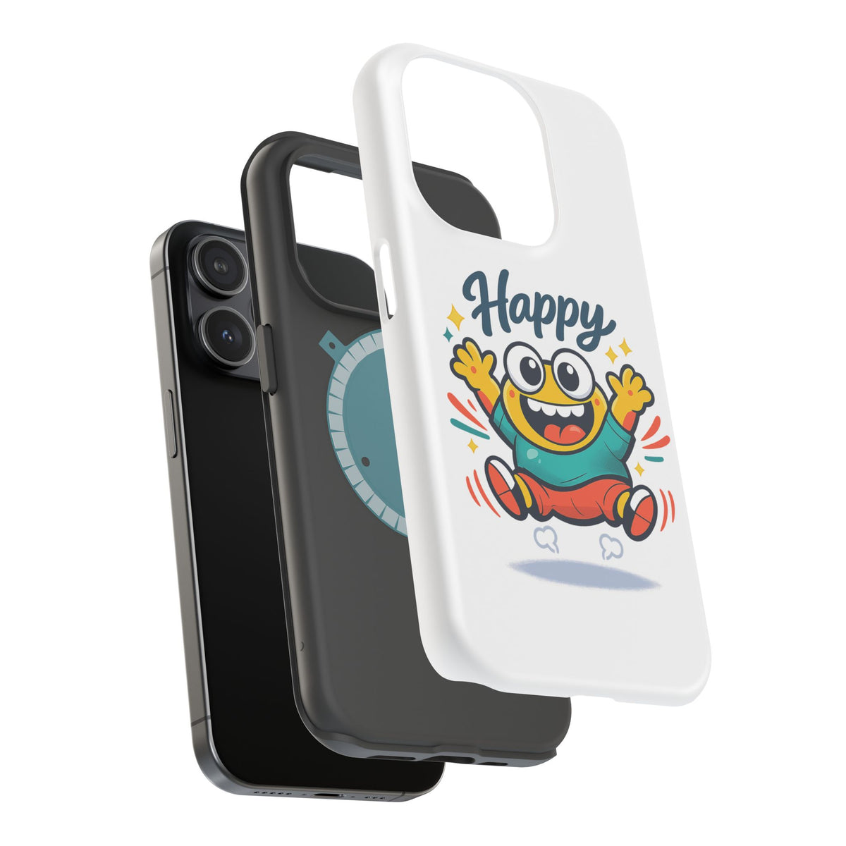 Happy Monster Magnetic Protective Phone Case White