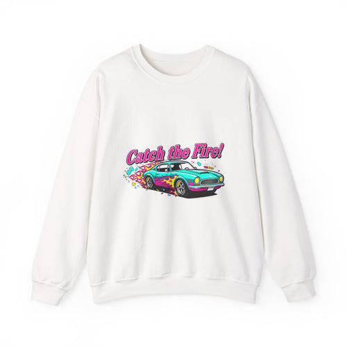 Cartoon Dragster Flames Sweatshirt | Vintage Car Illustration, Racing Flame