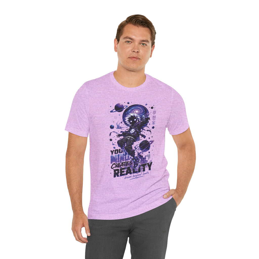 Astronaut Galaxy Tee — "Your Mind Creates Reality" Space Graphic T-Shirt