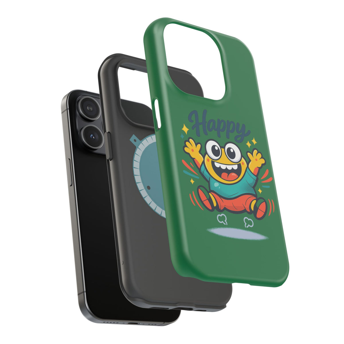 Happy Monster Magnetic Protective Phone Case Green