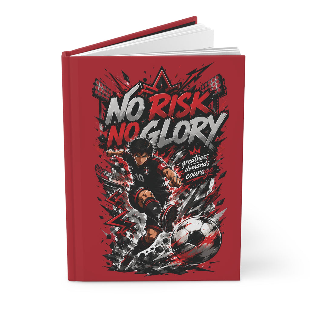 No Risk No Glory Soccer Journal — Personalized #10 Hardcover Notebook